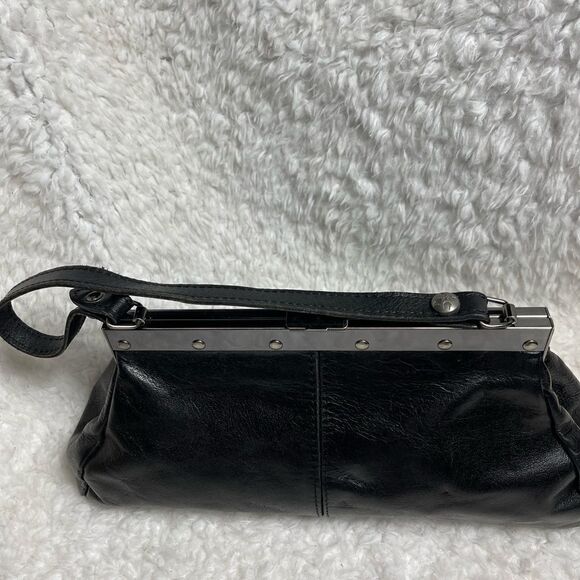 Patricia Nash Black leather & calf hair zebra Stripes silver tone frame Satchel - Picture 3 of 16